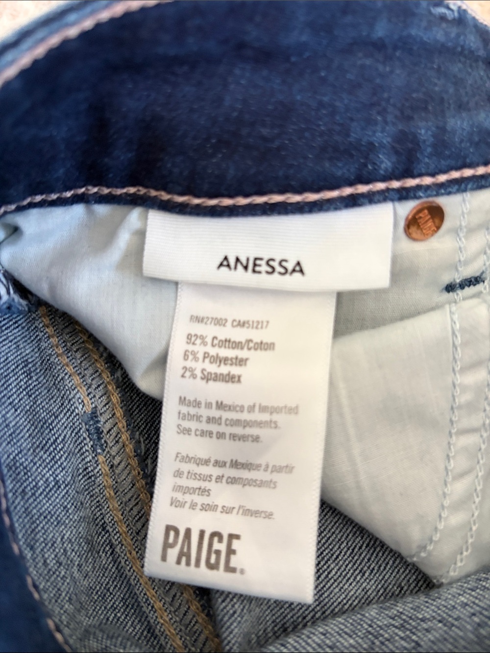 PAIGE Dark Blue Wide-Leg High-Rise Jeans - Picture 9 of 9